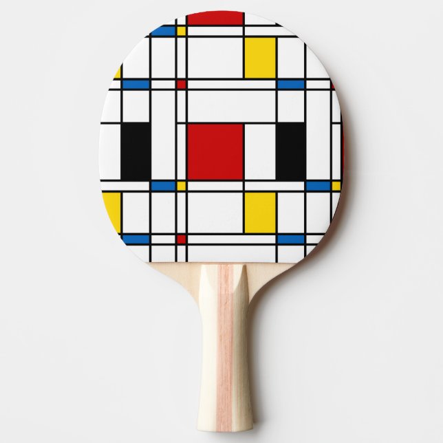 Raquete De Ping Pong Teste padrão de de Stijl (Frente)
