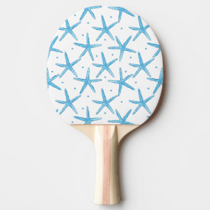 Raquete De Ping Pong Teste padrão de estrelas azul do mar da aguarela
