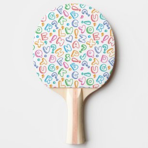 Raquete De Ping Pong teste padrão do alfabeto