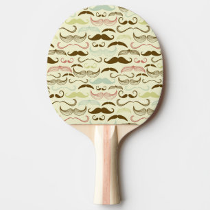 Raquete De Ping Pong Teste padrão do bigode, estilo retro 4