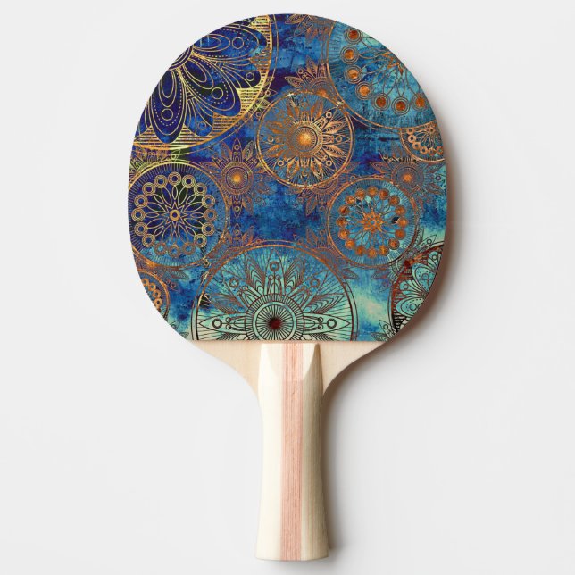 Raquete De Ping Pong Teste padrão do grunge da arte (Frente)