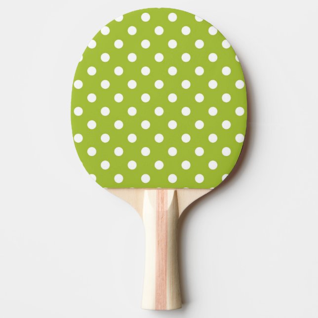 Raquete De Ping Pong Teste padrão do primavera com bolinhas brancas (Frente)