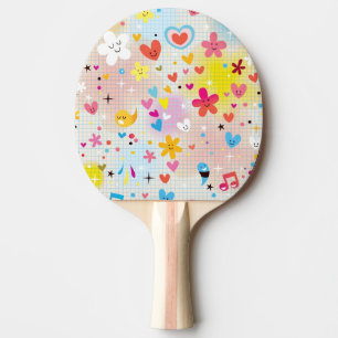 Raquete De Ping Pong teste padrão dos desenhos animados do divertiment