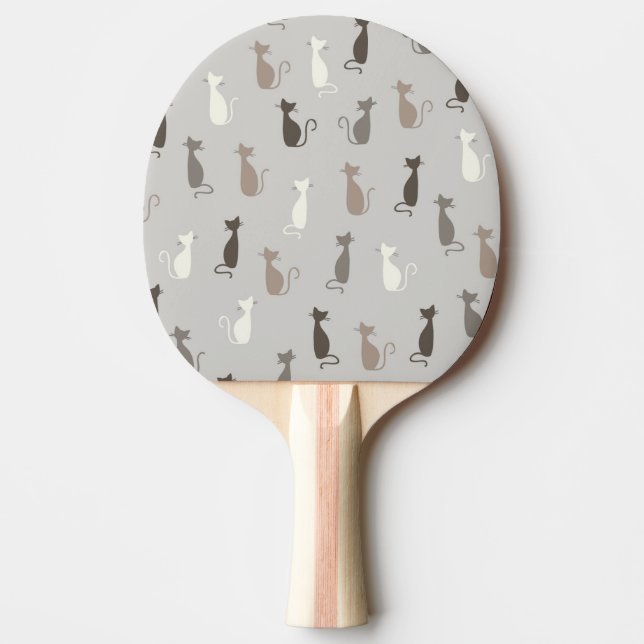 Raquete De Ping Pong Teste padrão dos gatos (Frente)