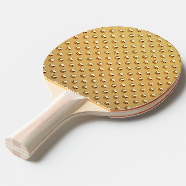 Raquete De Ping Pong Teste padrão DOURADO PURO/pérolas douradas (Frente inclinada)
