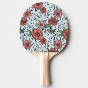 Raquete De Ping Pong Teste padrão floral 3