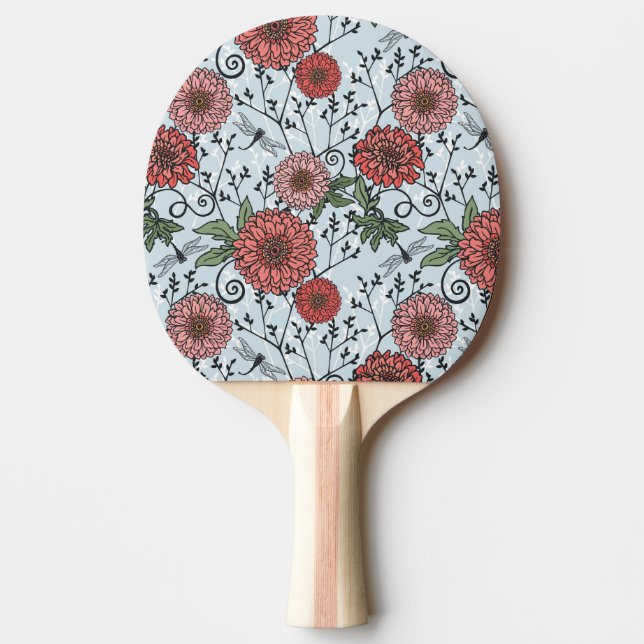 Raquete De Ping Pong Teste padrão floral 3 (Frente)