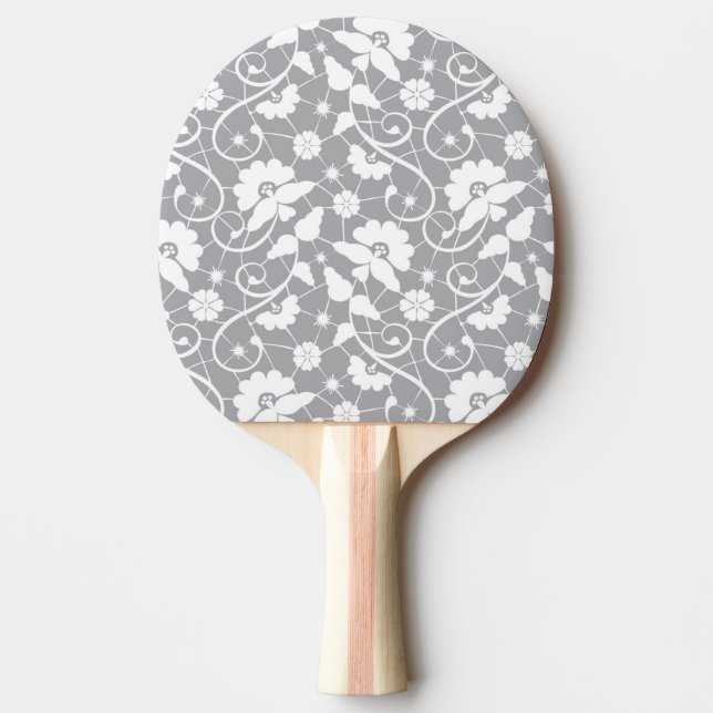 Raquete De Ping Pong Teste padrão floral do laço (Frente)