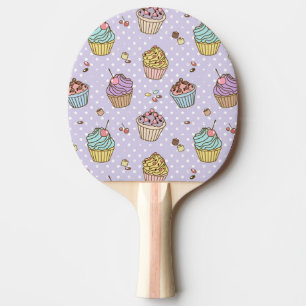Raquete De Ping Pong Teste padrão retro dos doces