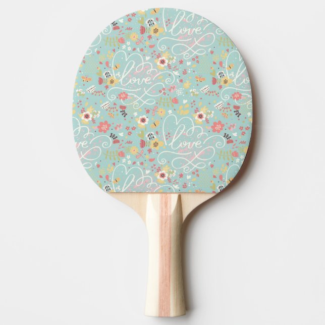 Raquete De Ping Pong Teste padrão romântico brilhante moderno (Frente)