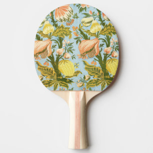 Raquete De Ping Pong Têxtil Clássico Barroco Floral de Damasco com Frut