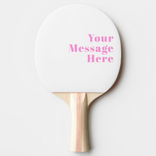 Raquete De Ping Pong Texto Editável Retro-Moderno   Preto & Rosa