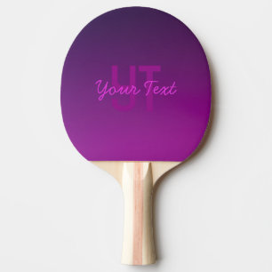 Raquete De Ping Pong Texto Monograma Editável Moderno e Ombre Roxo
