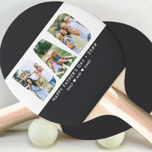 Raquete De Ping Pong Texto Personalizado de Colagem de Fotos de PAI - L