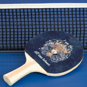 Raquete De Ping Pong Texto personalizado do sinal Vigro frente e verso