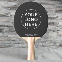 Raquete De Ping Pong Texto Personalizado e Logotipo Empresarial l Cinza