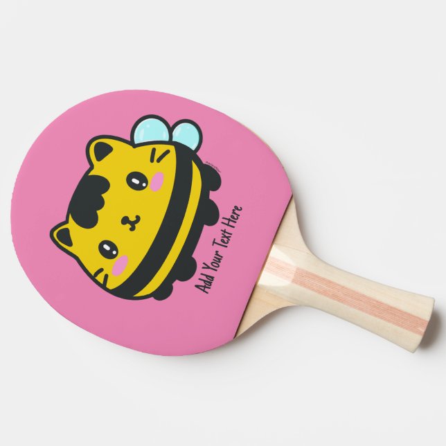 Raquete De Ping Pong Texto Personalizado para Cat Bumblebee (Lateral)