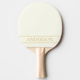 Raquete De Ping Pong Texto Personalizável Elegante Simples | Branco Dou