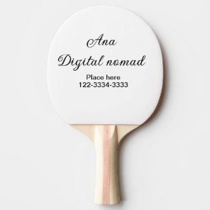 Raquete De Ping Pong Texto simples mínimo adicione seu nome local cidad