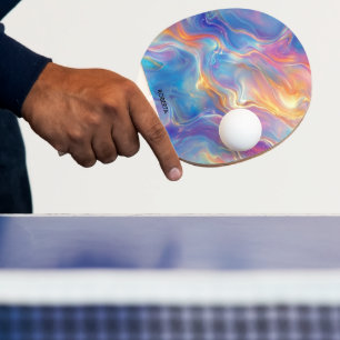 Raquete De Ping Pong Textura de mármore colorido opalescente espiralado