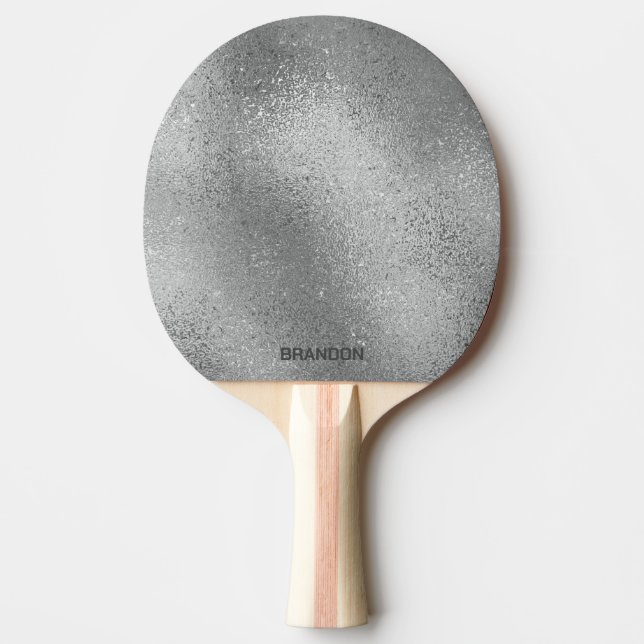 Raquete De Ping Pong Textura de vidro impermeável de cinzas prateadas (Frente)