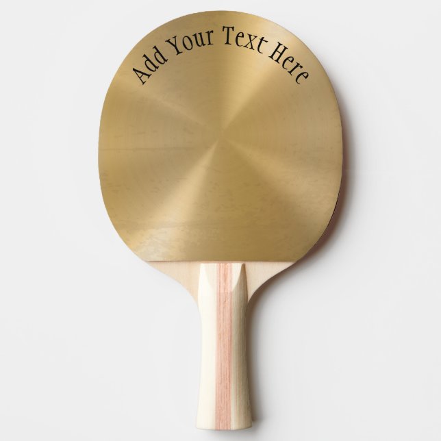 Raquete De Ping Pong Textura Dourada Metálica Personalizada (Frente)