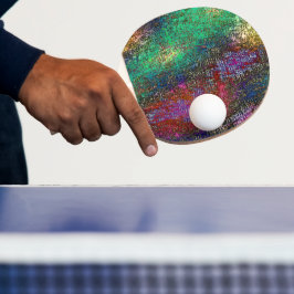 Raquete De Ping Pong Textura granulada escura e colorida em tinta raspa