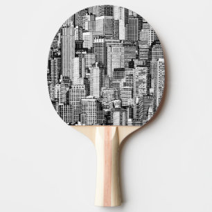 Raquete De Ping Pong Textura Isométrica de Cidade do Skyscraper