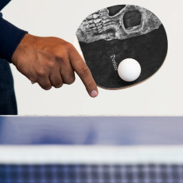 Raquete De Ping Pong Textura Legal, Preta E Branca, Metade Gótica