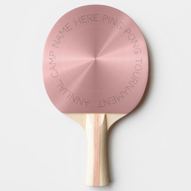 Raquete De Ping Pong Textura radial metálica Rosa personalizada (Frente)