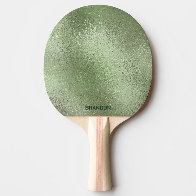 Raquete De Ping Pong Textura verde-clara iridescente de vidro de imersã (Frente)