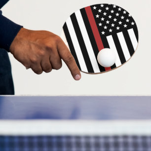 Raquete De Ping Pong Thin Red Line USA Flag Fire Department