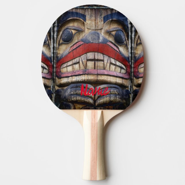Raquete De Ping Pong Thunder_Cove Totem de Rosto Polar (Frente)