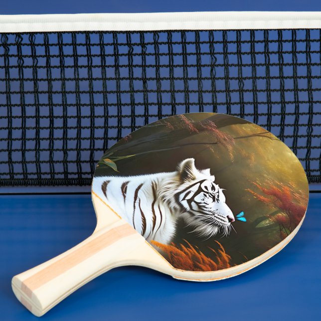 Raquete De Ping Pong Tigre Branco Aqueles Momentos Adoráveis, Ping Pong (Insitu)