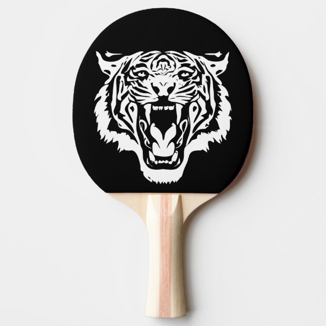 Raquete De Ping Pong Tigre Branco itinerante (Frente)