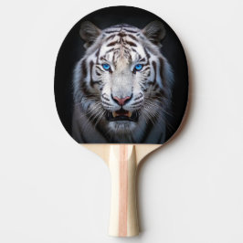 Raquete De Ping Pong Tigre Branco Olhos Azuis