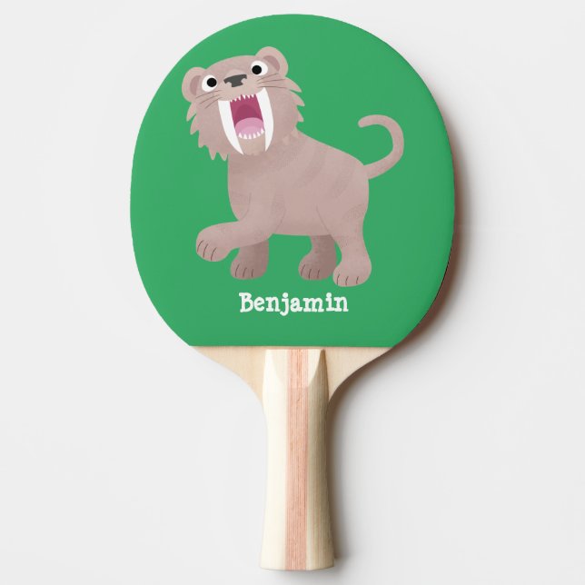 Raquete De Ping Pong Tigre Smilodon de Tigre de Saber (Frente)