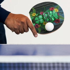 Raquete De Ping Pong Tiki de Fogo e Terra