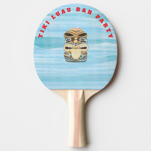 Raquete De Ping Pong tiki luau tropical island beach  (Frente)