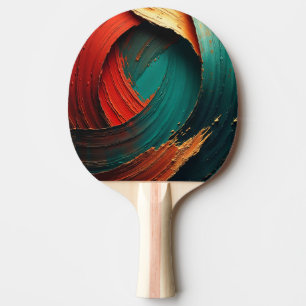 Raquete De Ping Pong Tinta a Óleo Abstrata Espessa Impasto