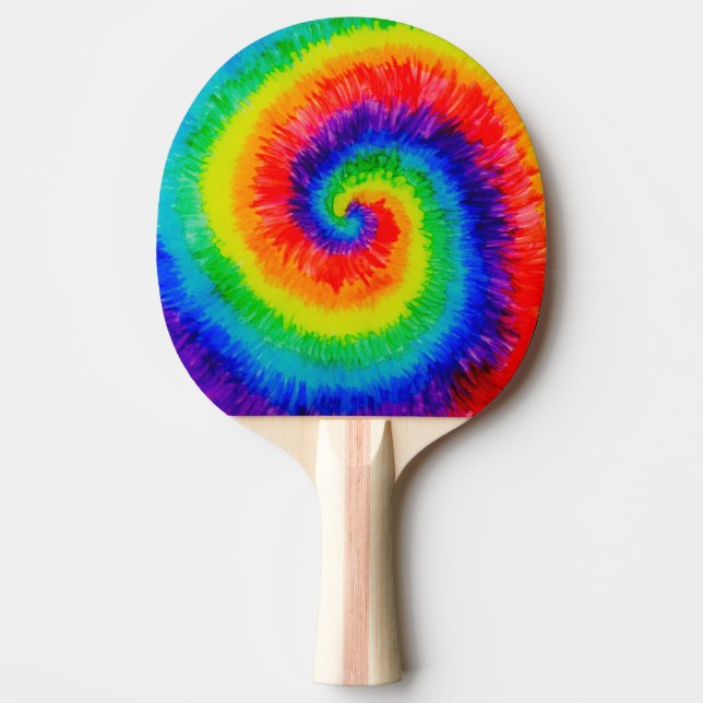 Raquete De Ping Pong Tinta de Álcool Rainbow Tie-Dye (Frente)