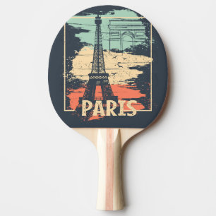 Raquete De Ping Pong Tipografia de Paris: abstrato Eiffel poster.