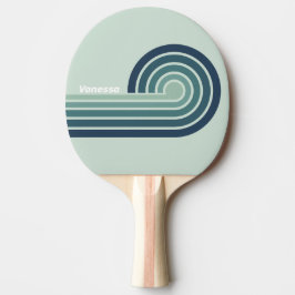 Raquete De Ping Pong Tiras de Ondulação Nostálgica Verde Oceano com Nom