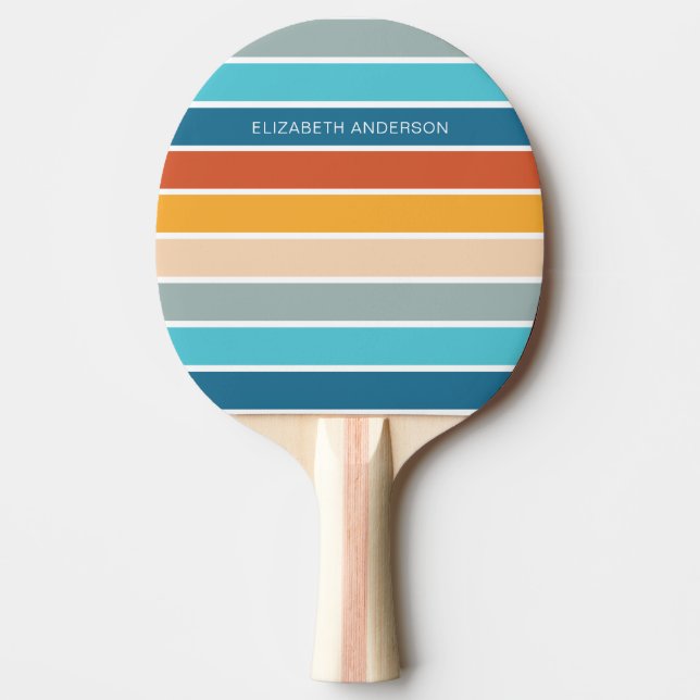 Raquete De Ping Pong Tiras de Sunset Retroativo Modernas Personalizadas (Frente)
