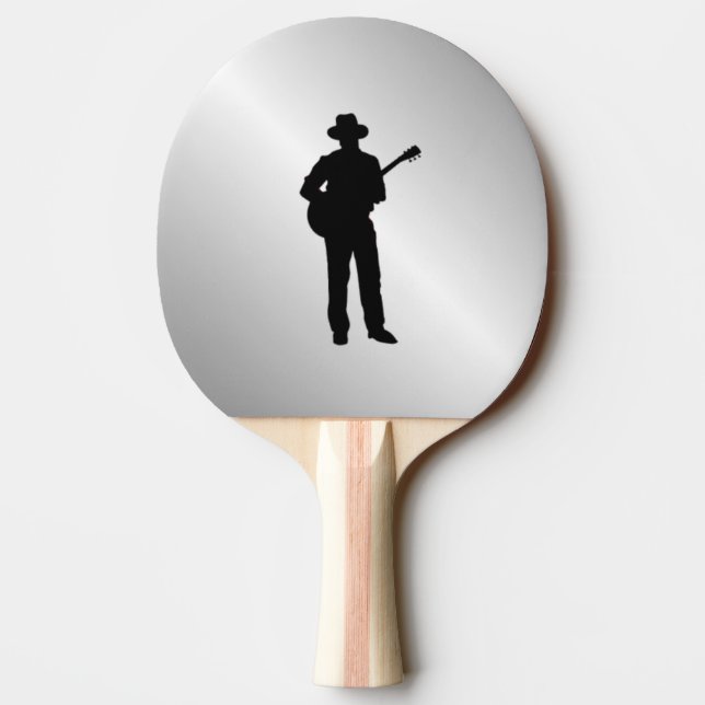 Raquete De Ping Pong Toca Violão Prata (Verso)