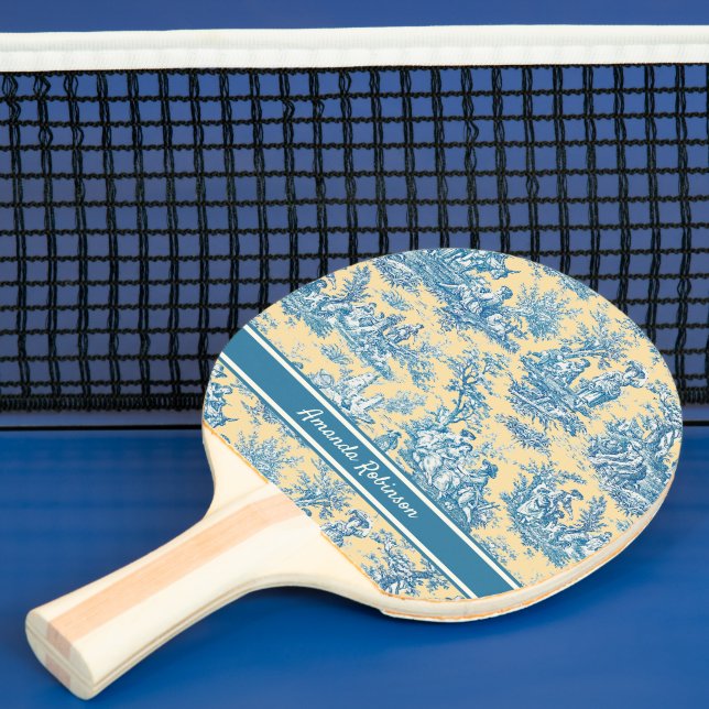 Raquete De Ping Pong Tóile de jouy amarelo-palha (Insitu)