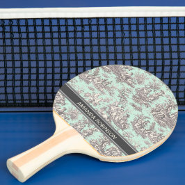 Raquete De Ping Pong Tóile de jouy, preto, dintage