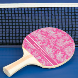 Raquete De Ping Pong Tóile de jouy, rosa-quente, com vinheta