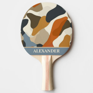 Raquete De Ping Pong Tons de Terra Abstratos Personalizados