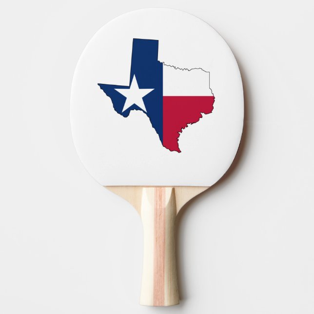 Raquete De Ping Pong Tópicos e Sinalizador do Texas Map (Frente)